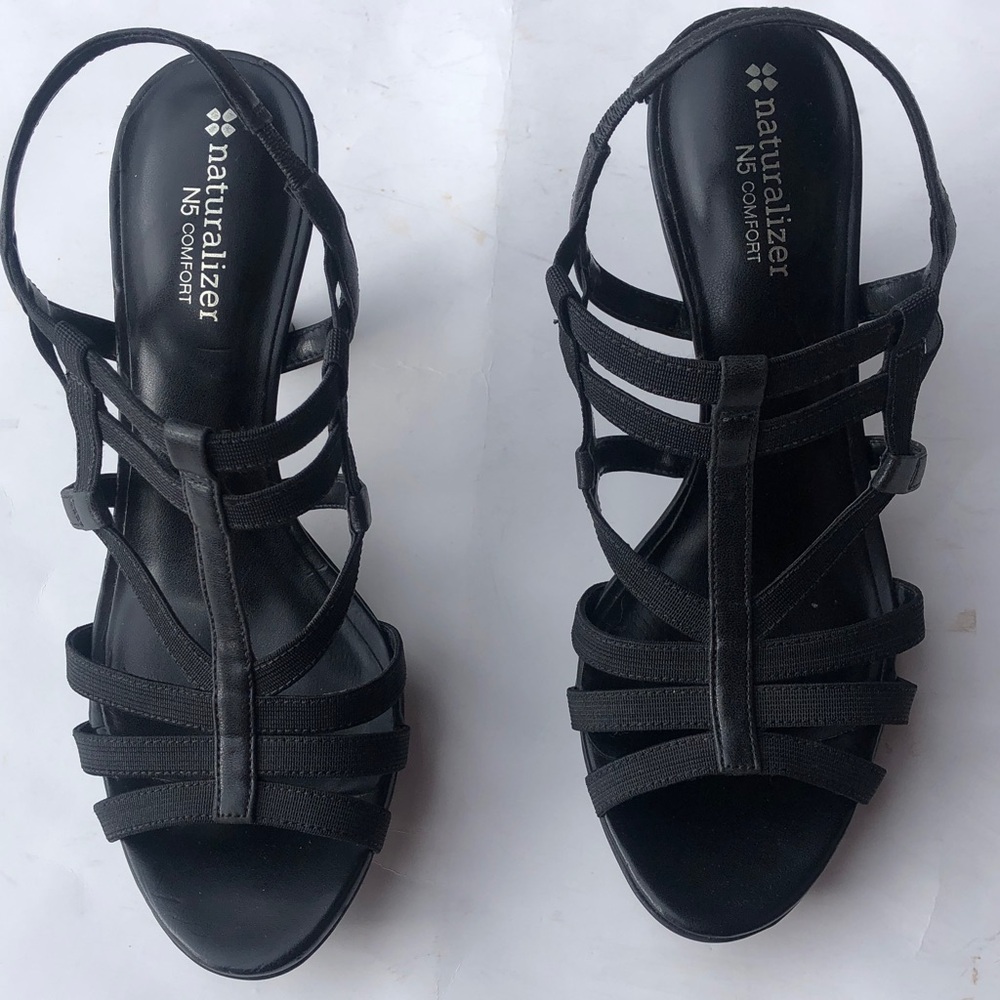 Naturalizer Black Strappy 4” Heel Darcy Dress Sandal, Size 8.5 - Picture 2 of 13